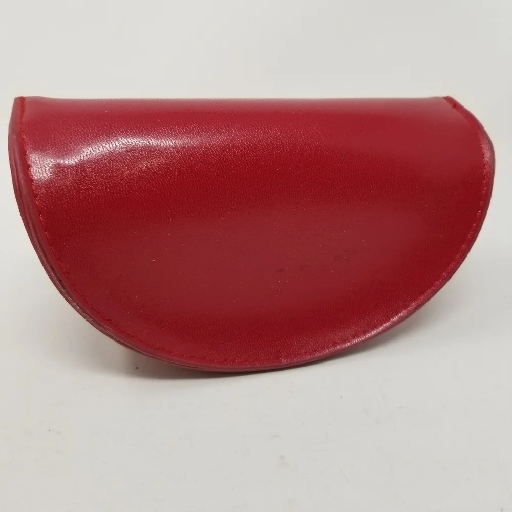 Valentino Leather Sun Glass Eye Glasses Spectacle Case Red Unisex